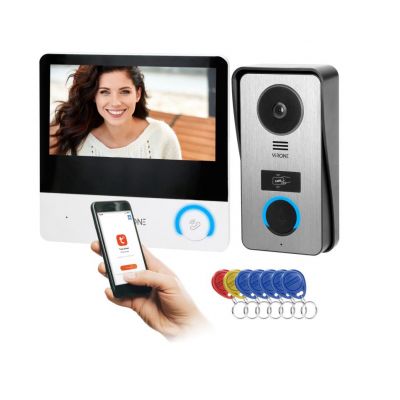 Zestaw wideodomofonowy bezsłuchawkowy dotykowy monitor LCD Wi-Fi + APP na telefon ORNO (VDP-67)